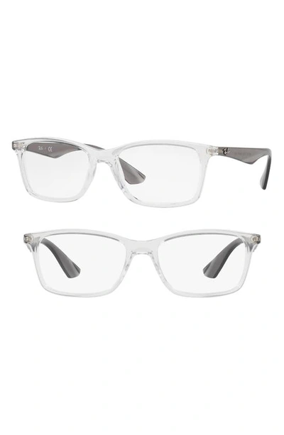 Shop Ray Ban 56mm Optical Glasses In Transparent