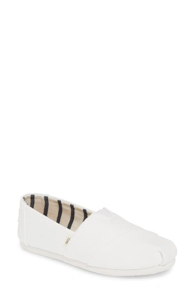 Shop Toms Alpargata Slip-on In White Canvas