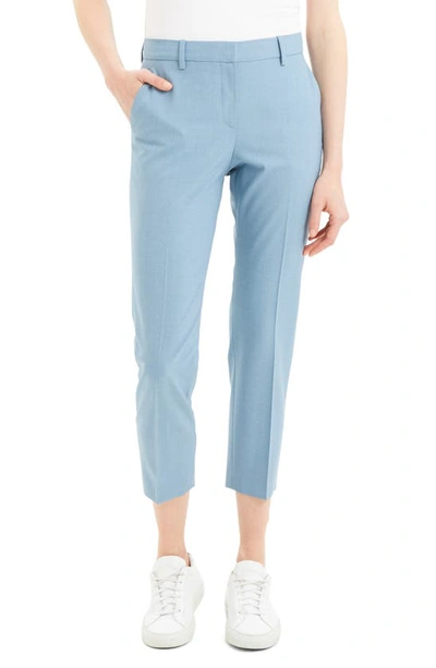 Shop Theory Treeca 2 Good Wool Crop Suit Pants In Chambray Melange