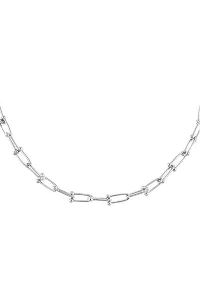 Shop Adinas Jewels Thin U-chain Necklace In Silver