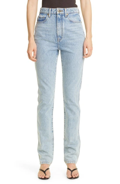 Shop Khaite Daria High Waist Nonstretch Slim Straight Jeans In Santa Fe