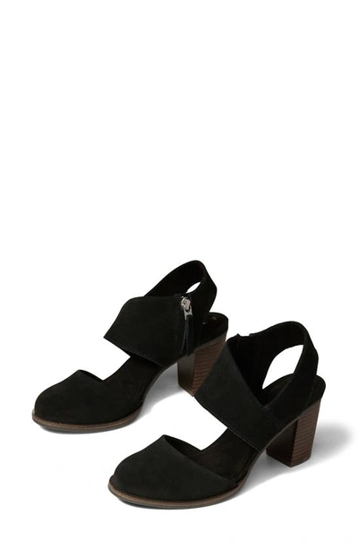 Shop Toms Majorca Block Heel Sandal In Black Suede