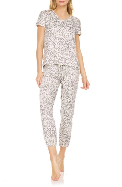Shop Fn Contemporary Elsa Print Jersey Pajamas In Grey