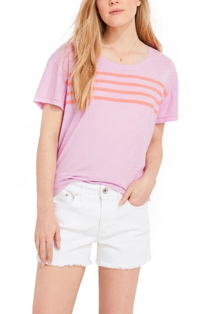 Shop Vineyard Vines Placed Stripe Surf T-shirt In Formosa Pink