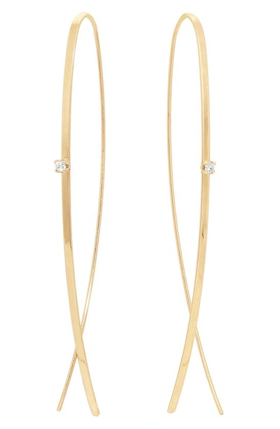 Lana Jewelry Diamond Threader Hoop Earrings In Yellow Gold