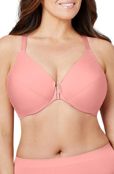 Shop Glamorise Wonderwire Front Close Smoothing Underwire Bra In Apricot