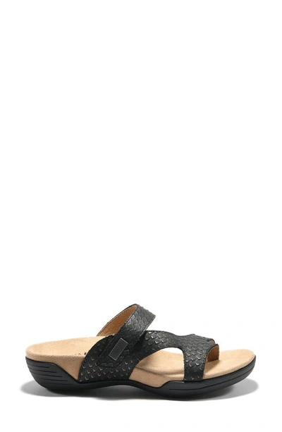 Shop Halsa Footwear Hälsa Darline Asymmetrical Slide Sandal In Black Leather