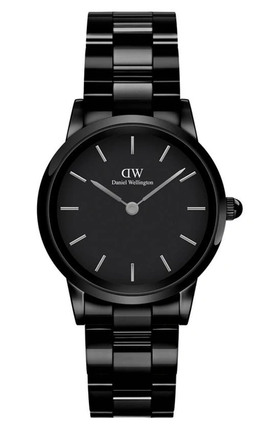 Shop Daniel Wellington Ionic Ceramic Bracelet Watch, 28mm In Black/ Black