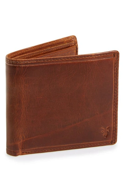Shop Frye 'logan' Leather Billfold Wallet In Cognac