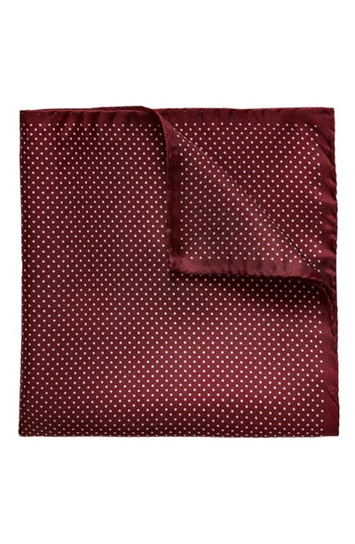 Shop Eton Dot Silk Pocket Square In Red