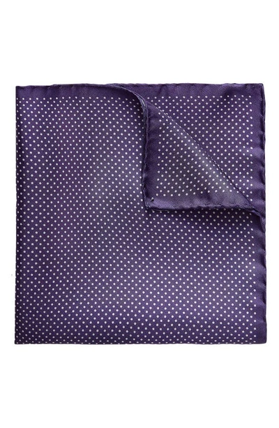 Shop Eton Dot Silk Pocket Square In Purple