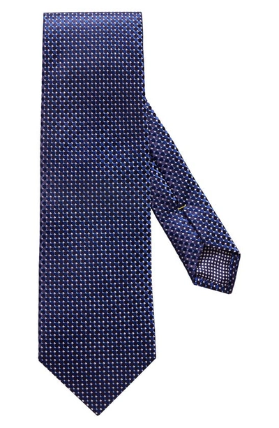 Shop Eton Microdot Silk Tie In Blue