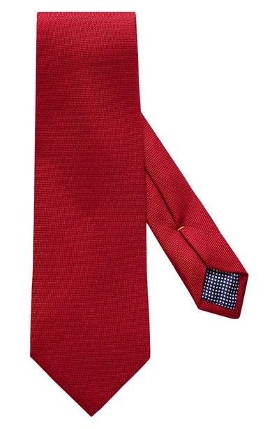 Shop Eton Solid Silk Tie In Red