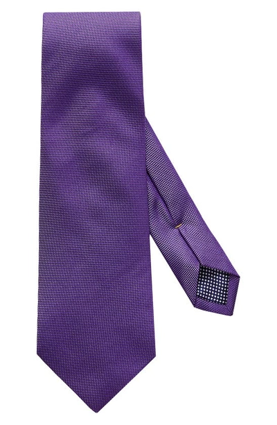 Shop Eton Solid Silk Tie In Purple