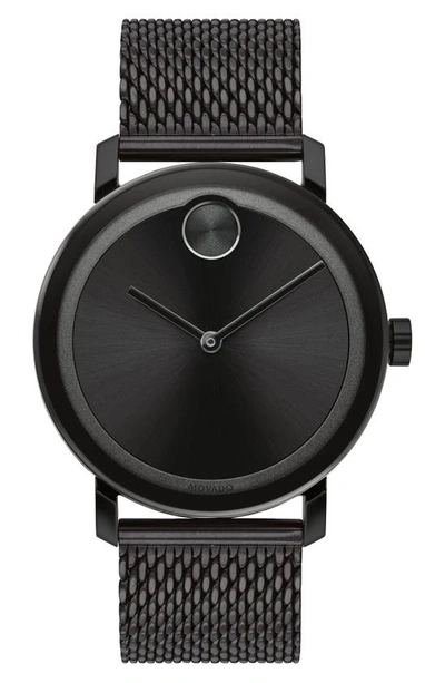 Shop Movado Bold Evolution Mesh Bracelet Watch, 40mm In Black