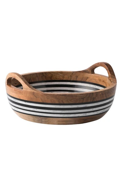 Juliska Stonewood Stripe Round Serving Bowl In Natural Stripe