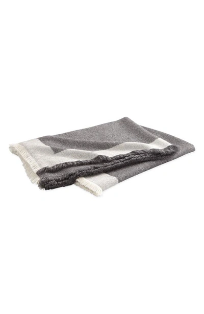 Shop Matouk Suri Alpaca Throw Blanket In Charcoal