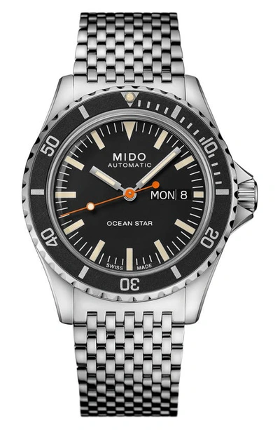 Shop Mido Ocean Star Tribute Automatic Watch, 40.5mm In Silver/ Black/ Silver