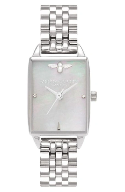 Shop Olivia Burton Beehive Bracelet Watch, 20mm In Silver/ Mop/ Silver