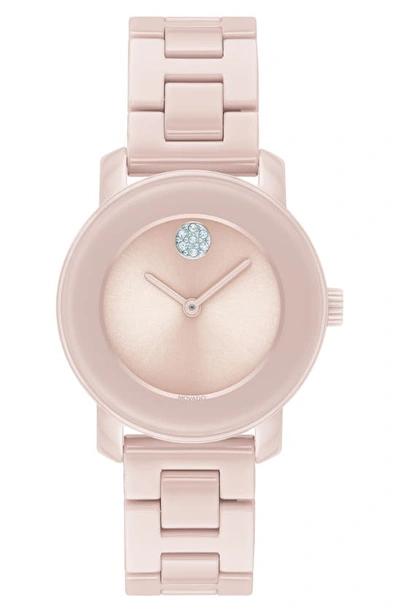 Shop Movado Bold Ceramic Bracelet Watch, 30mm In Pink