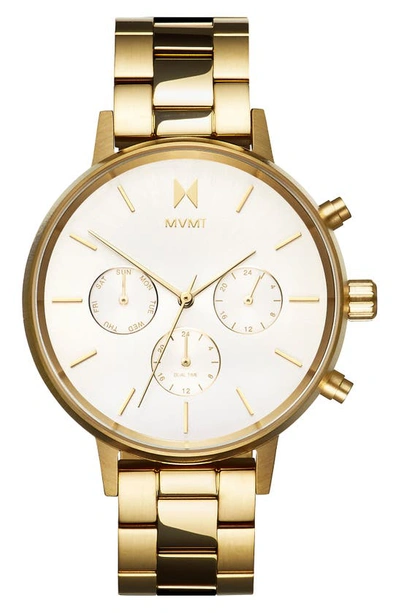 Shop Mvmt Nova Chronograph Bracelet Watch, 38mm In Gold/ Silver/ Gold