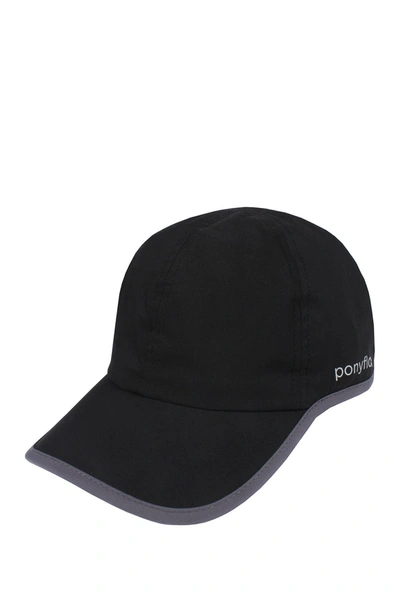 Shop David & Young Water Resistant Active Ponyflo Hat In Black