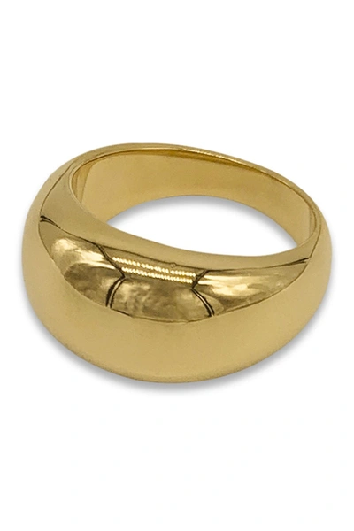 Shop Adornia Water Resistant 14k Gold Plated Dome Ring In Yellow
