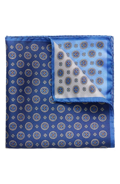 Shop Eton Four-in-one Silk Pocket Square In Blue