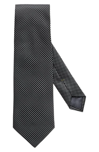 Shop Eton Diamond Silk Tie In Black