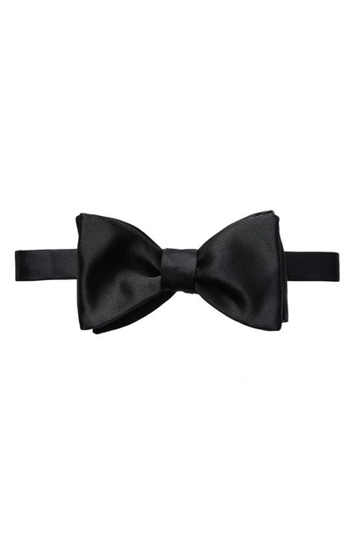 Shop Eton Solid Silk Bow Tie In Black