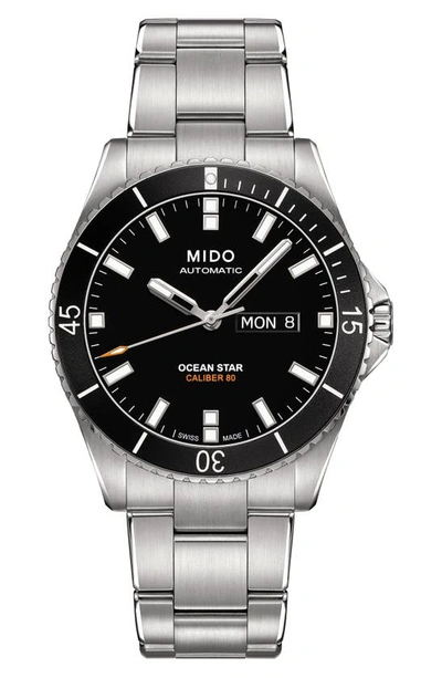 Shop Mido Ocean Star Automatic Bracelet Watch, 42.5mm In Silver/ Black/ Silver