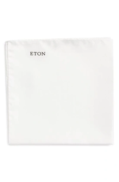 Shop Eton Silk Pocket Square In White