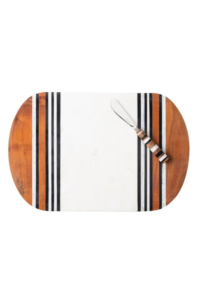 Juliska Stonewood Stripe Serving Board Set In Natural Stripe