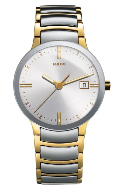 Shop Rado Centrix Bracelet Watch, 38mm In Silver/ Gold