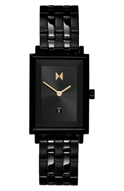 Shop Mvmt Signature Square Caviar Bracelet Watch, 24mm In Black