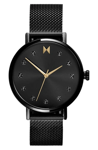 Shop Mvmt Dot Caviar Mesh Strap Watch, 36mm In Black