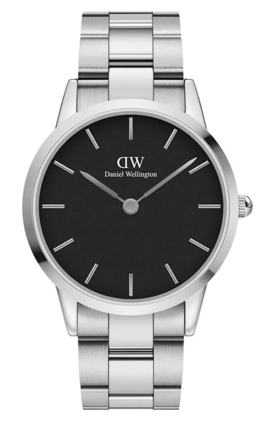 Shop Daniel Wellington Iconic Bracelet Watch, 40mm In Silver/ Black
