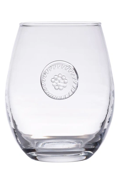 Shop Juliska Berry & Thread Stemless White Wine Glass In Clear