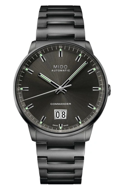 Shop Mido Commander Big Date Automatic Bracelet Watch, 42mm In Black