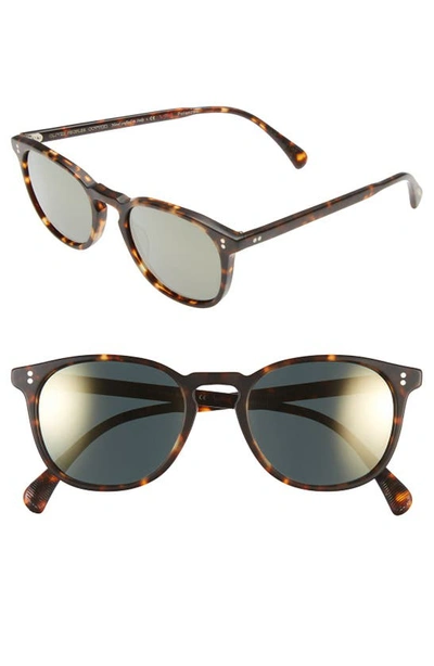 Shop Oliver Peoples 'finley' 51mm Polarized Sunglasses In Brown/ Tortoise/ Gold Polar