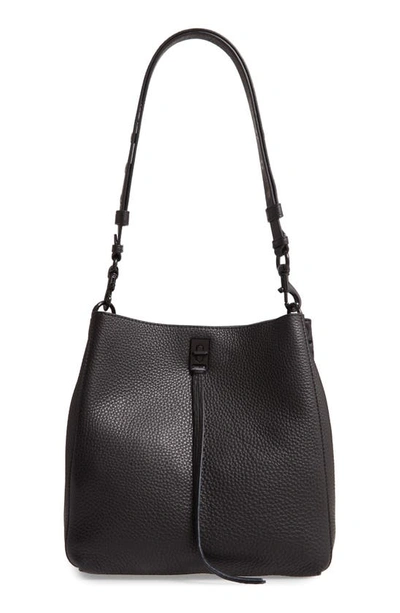 Shop Rebecca Minkoff Darren Deerskin Leather Shoulder Bag In Black