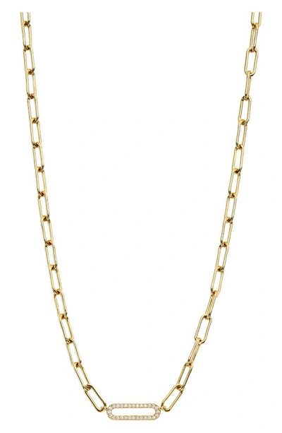 Shop Ajoa Lynx Pave Link Necklace In Gold