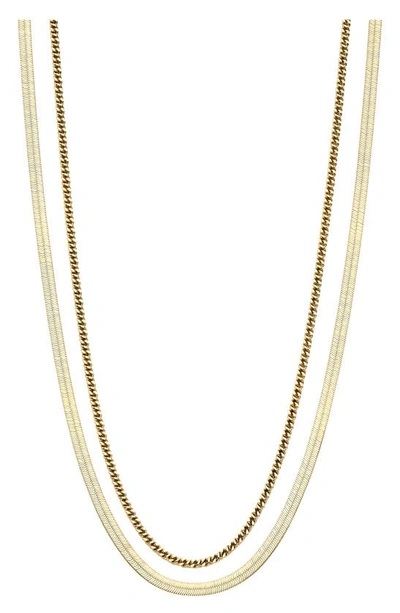 Shop Ajoa Lynx Layered Chain Necklace In Gold