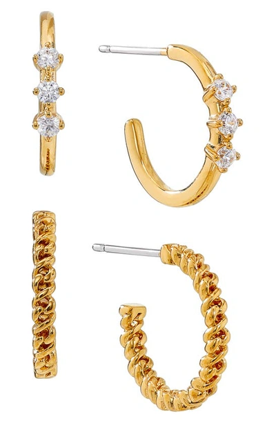 Shop Ajoa Lynx Set Of 2 Hoop Earrings In Gold