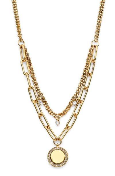 Shop Ajoa Lynx Layered Pendant Necklace In Gold