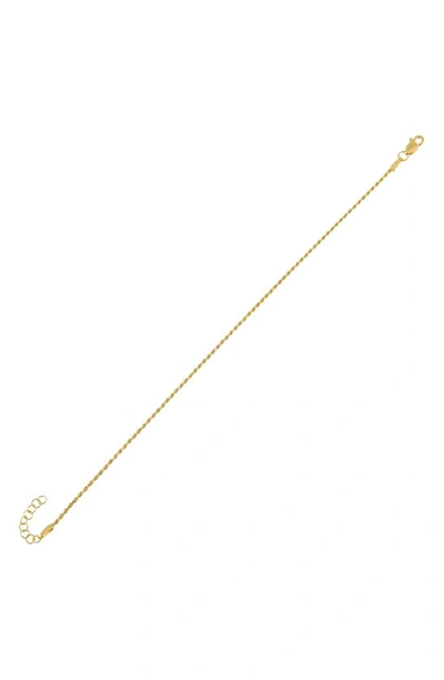 Shop Adinas Jewels Thin Rope Chain Bracelet In Gold