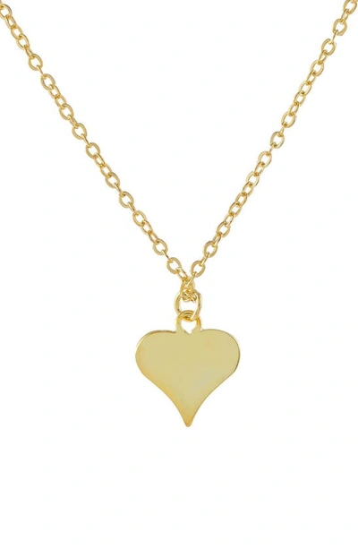 Shop Adinas Jewels Mini Heart Charm Necklace In Gold
