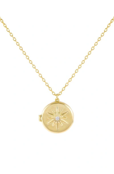 Shop Adinas Jewels Starburst Locket Necklace In Gold