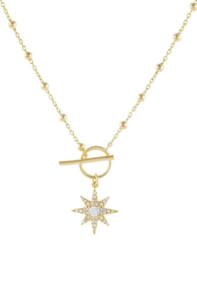Shop Adinas Jewels Starburst Pendant Necklace In Gold