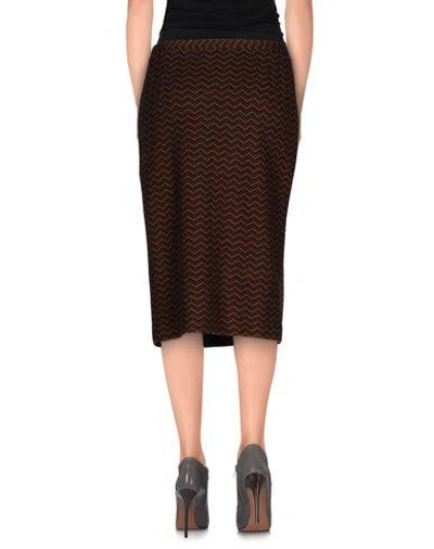 Shop Missoni Knee Length Skirts In Brown